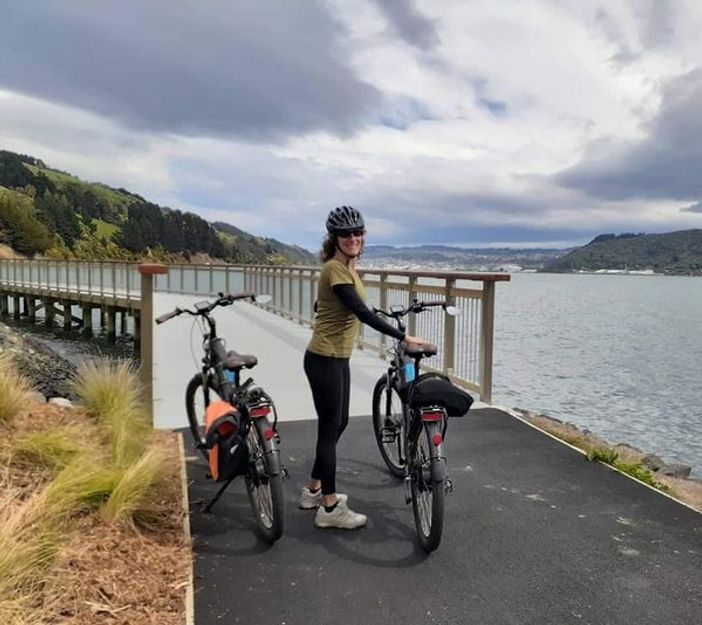 Cyclist on trail